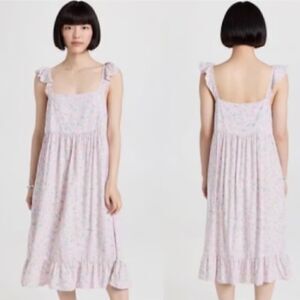Sokee Collective Summer Flutter Dress in Lavender/Yellow Floral. Size Small. NWT